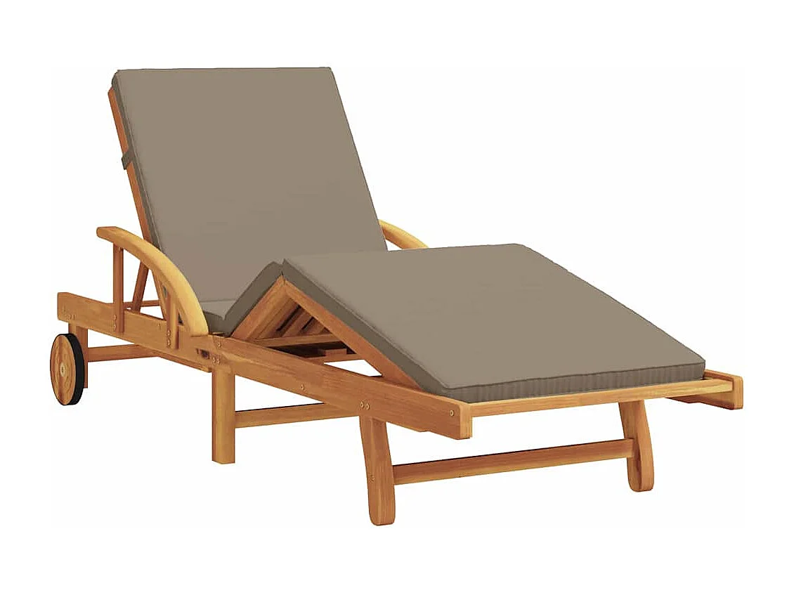 Ligstoel 2 stuks Taupe 40 x 40 x 40cm Massief acaciahout