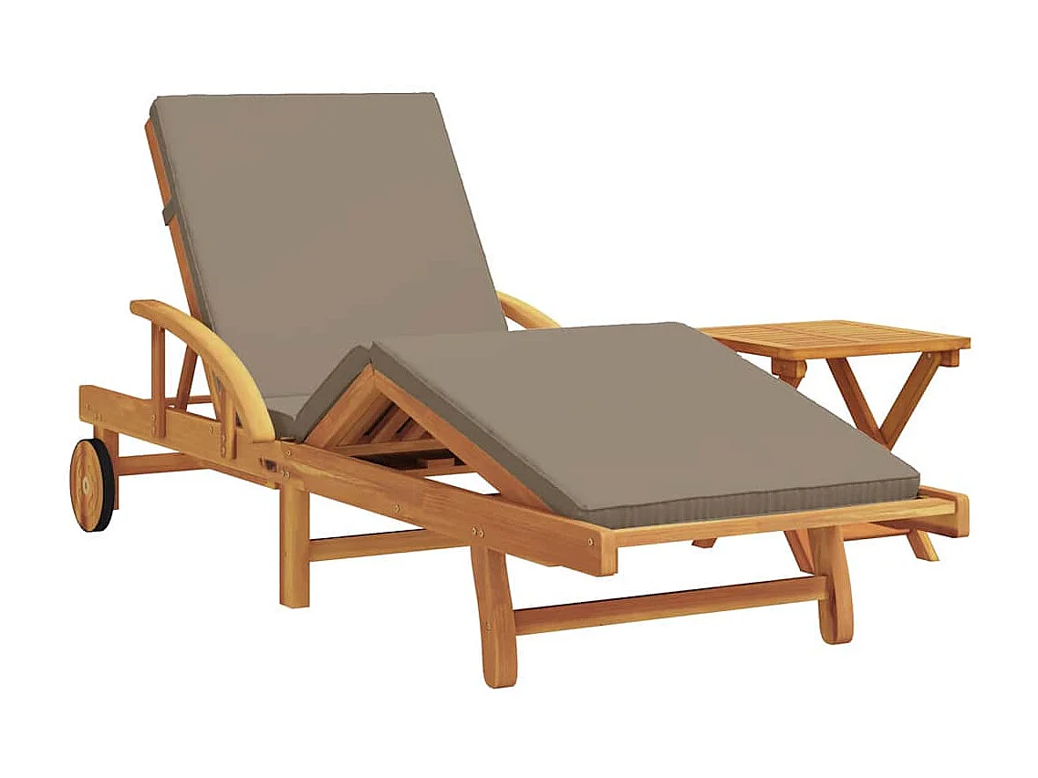 Tumbona 2 piezas Taupe 40 x 40 x 40 cm Madera maciza de acacia