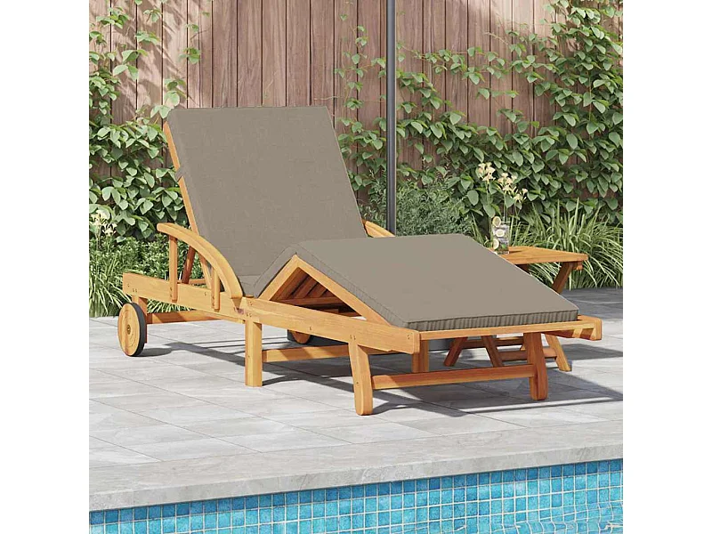 Tumbona 2 piezas Taupe 40 x 40 x 40 cm Madera maciza de acacia