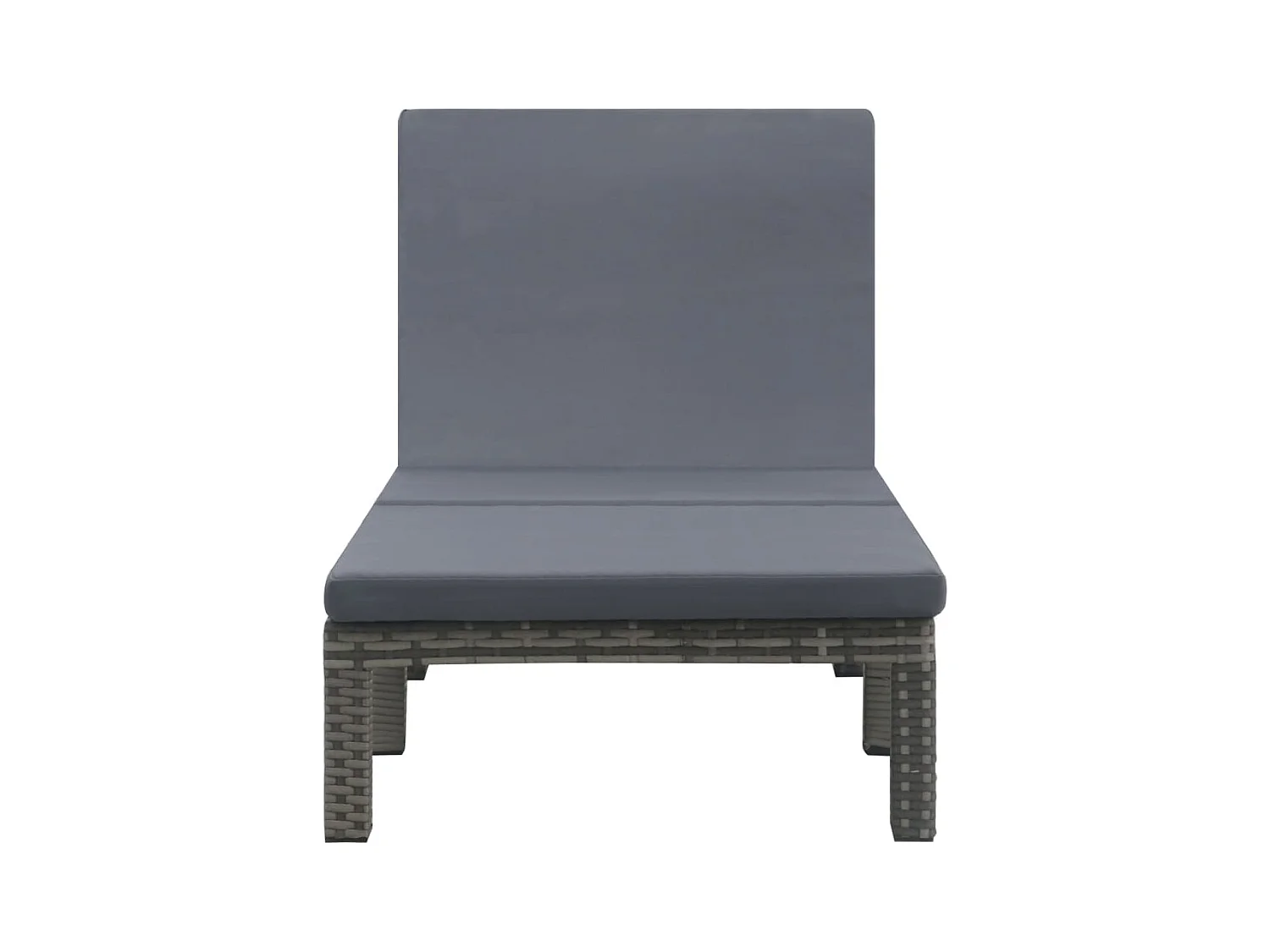 Chaise longue met kussen Antraciet gevlochten hars