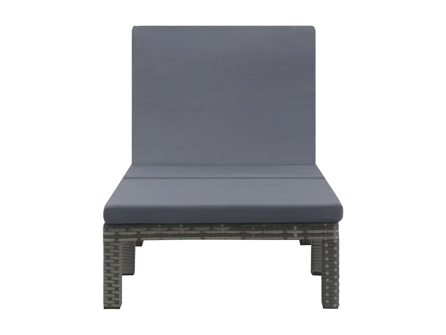 Chaise longue con cojín de resina tejida antracita