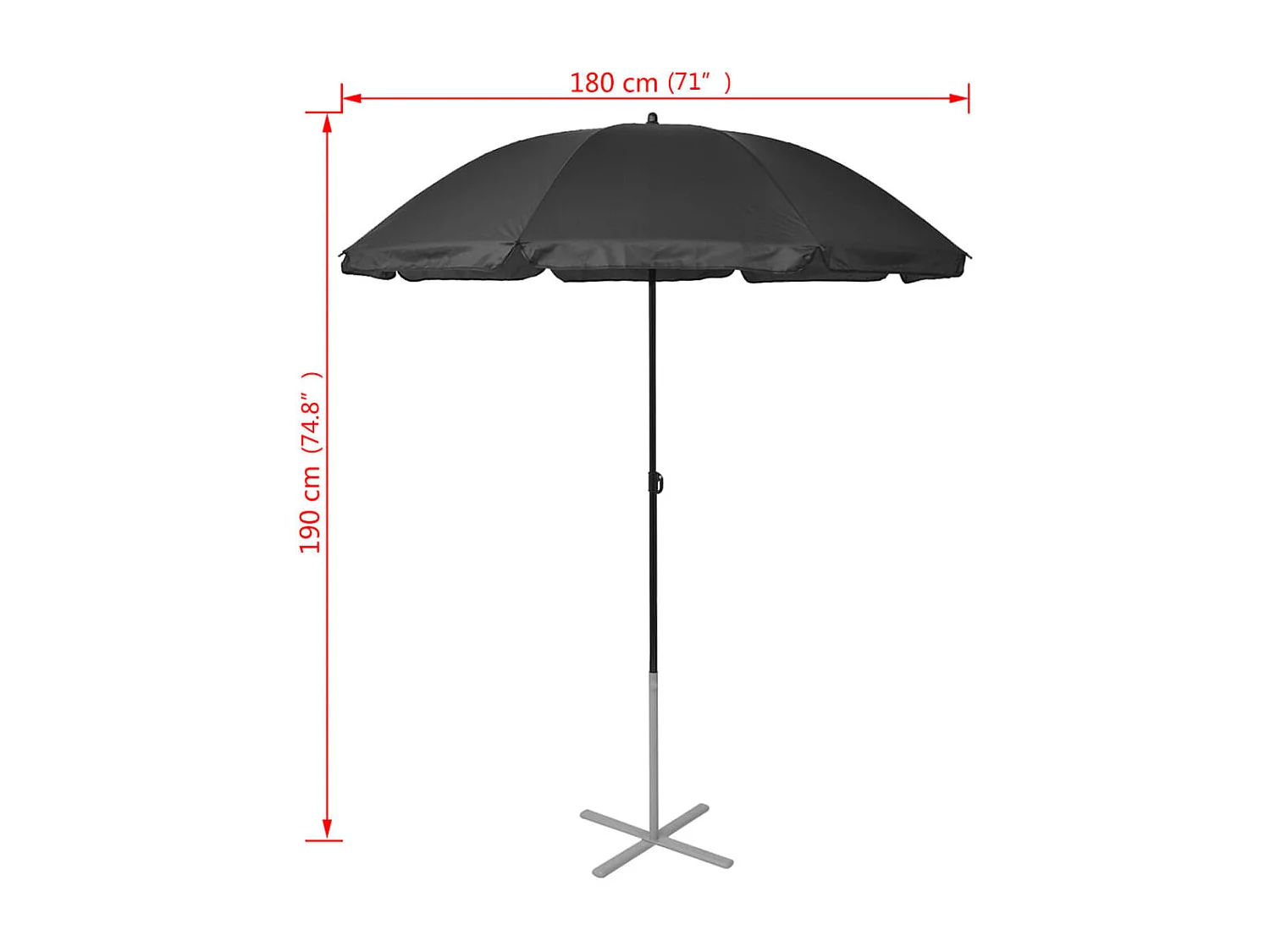 Zwarte aluminium ligstoelen en parasol