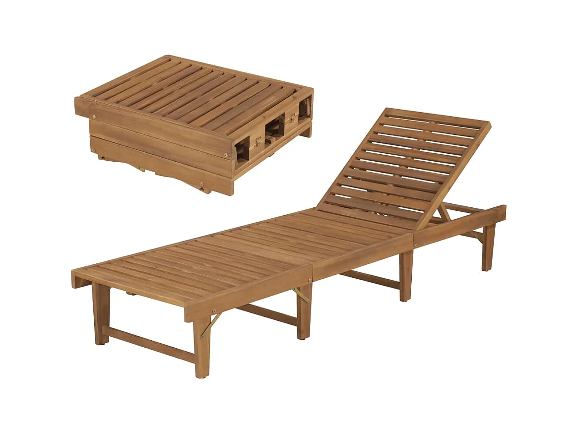 Sedia pieghevole in legno massello di acacia