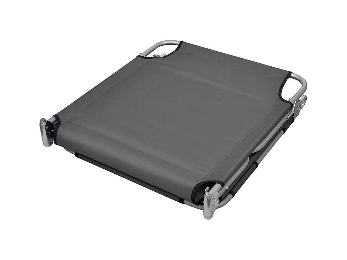 Opvouwbare ligstoel met hoofdkussen Verstelbare rugleuning Grijs