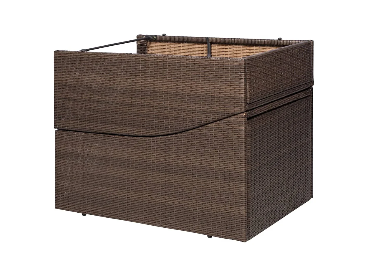 Chaise longue met kussen Bruin gevlochten hars