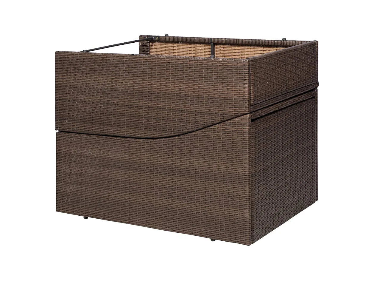 Chaise longue met kussen Bruin gevlochten hars