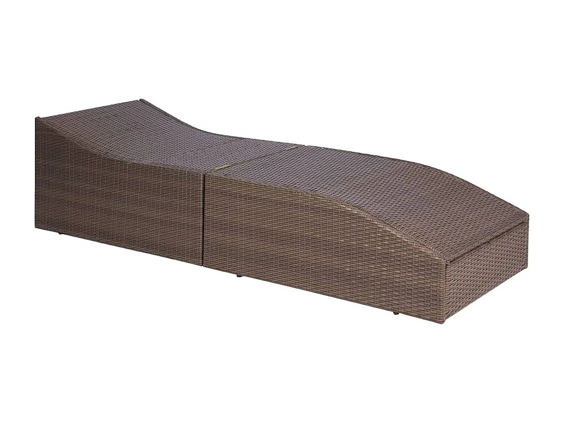 Chaise longue con cuscino Resina intrecciata marrone