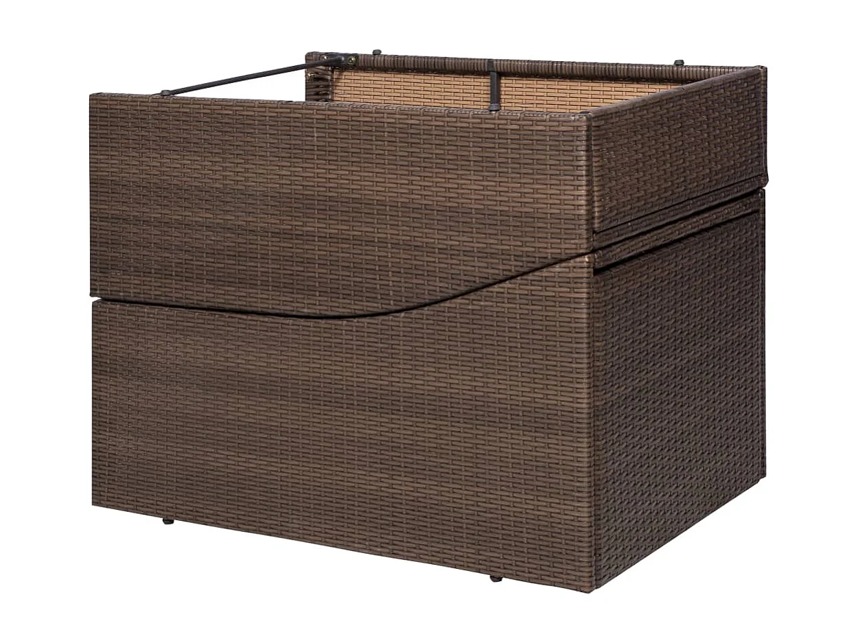 Chaise longue con cuscino Resina intrecciata marrone