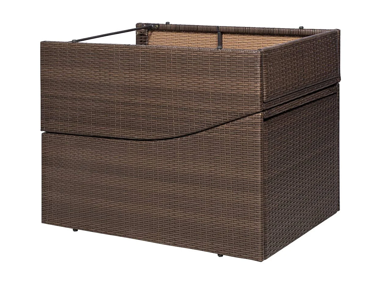 Chaise longue con cuscino Resina intrecciata marrone