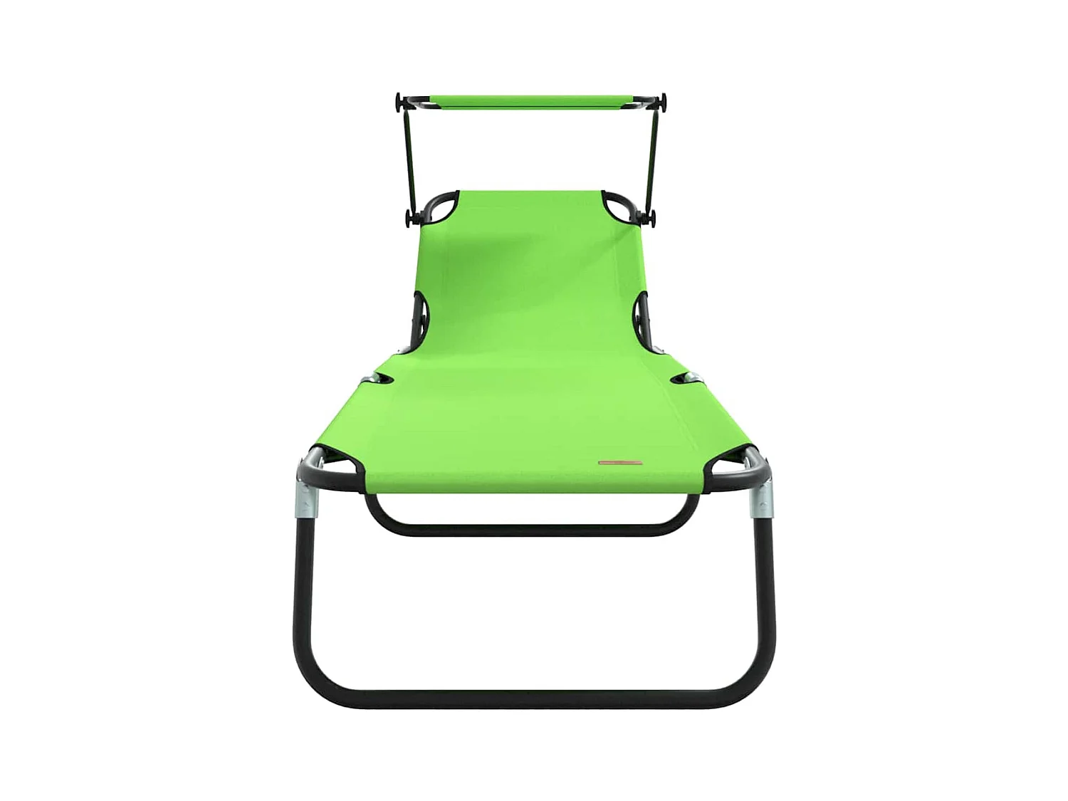 Transat pliant avec auvent vert en tissu oxford 600D