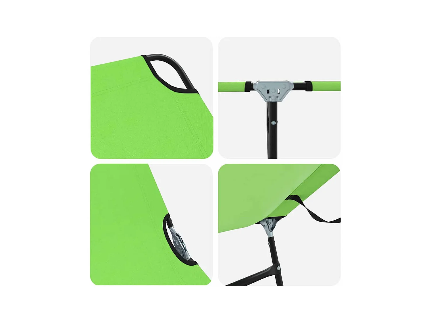 Opvouwbare ligstoel 1-persoons Groen 56 x 189 x 87 cm stof