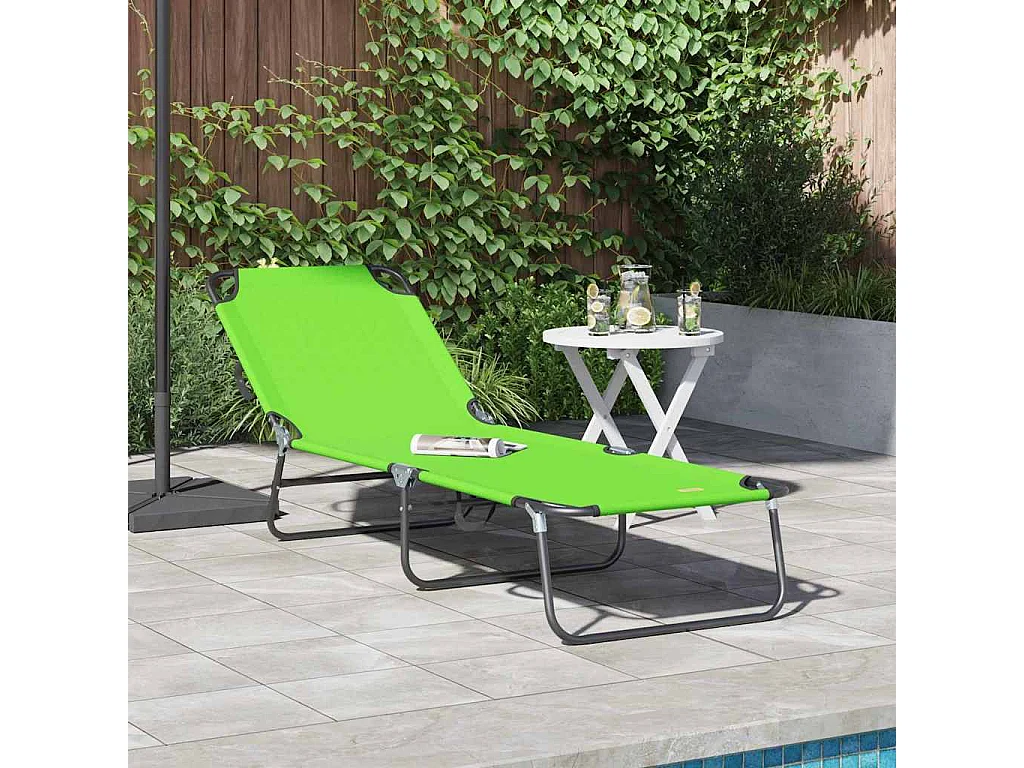 Klappbarer Liegestuhl 1-Person Grün 56 x 189 x 87 cm Stoff