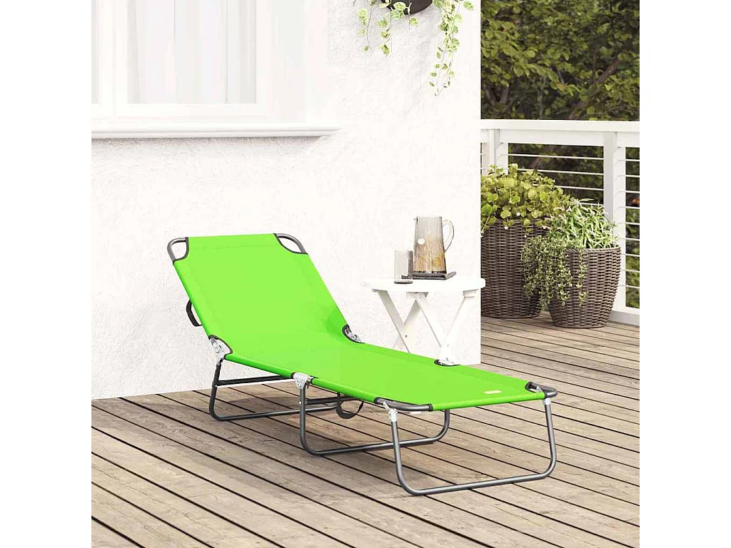Klappbarer Liegestuhl 1-Person Grün 56 x 189 x 87 cm Stoff
