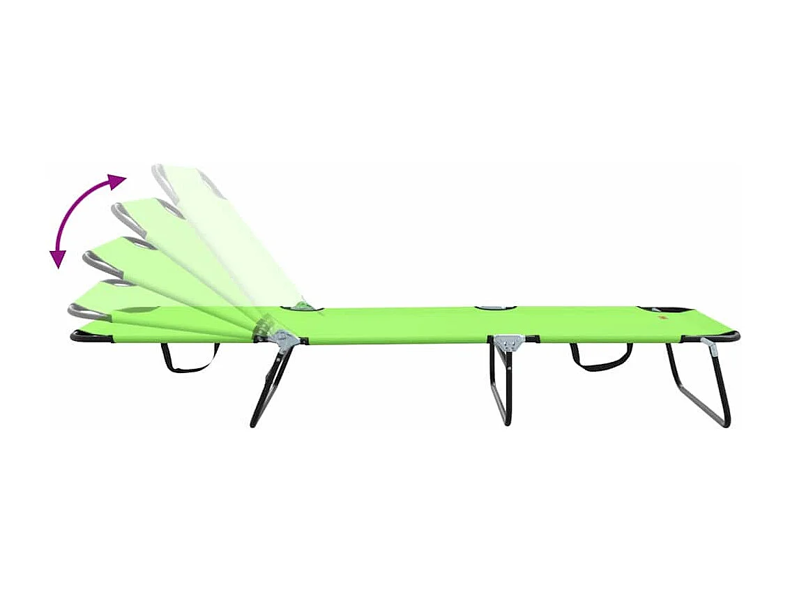 Klappbarer Liegestuhl 1-Person Grün 56 x 189 x 87 cm Stoff