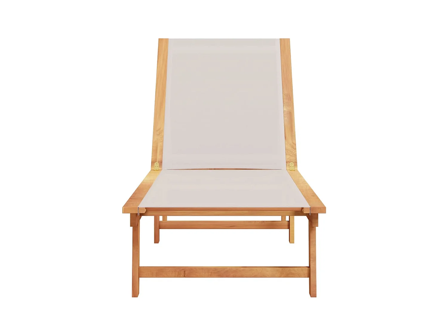 Grijze chaise longue van massief acaciahout en textileen