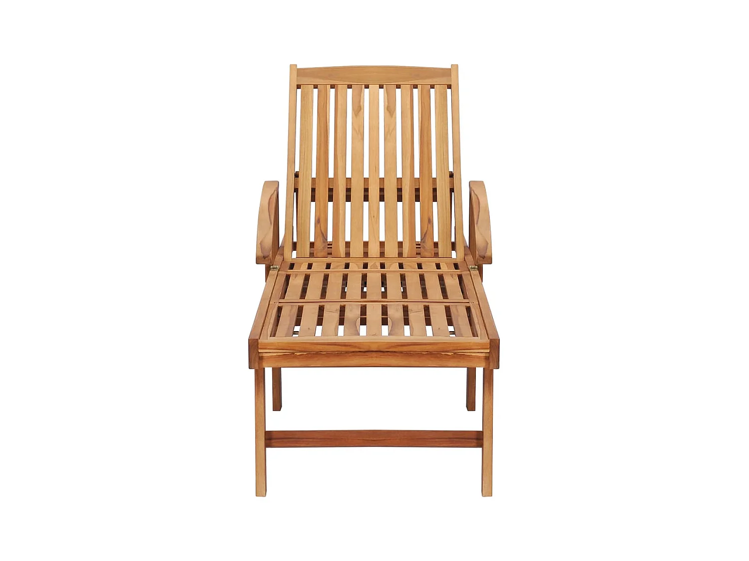 Chaise longue avec table et coussin Bois de teck solide