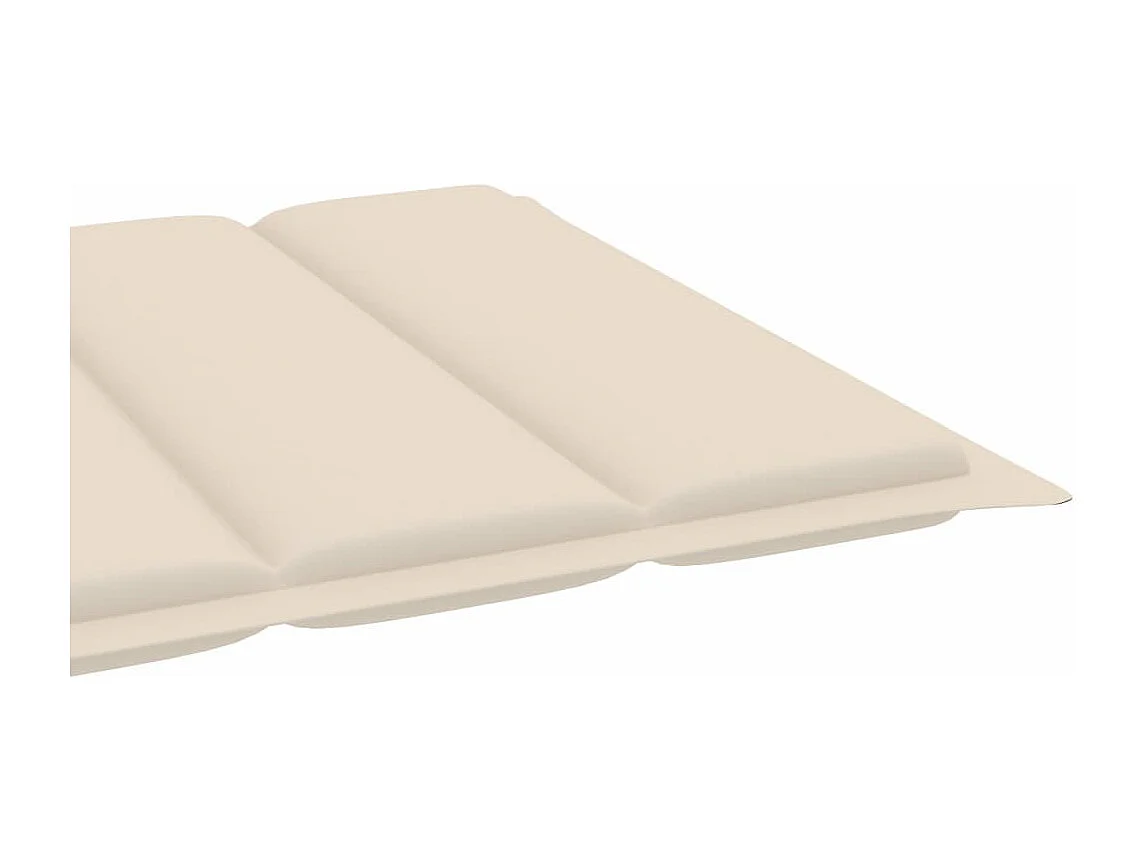 Chaise longue avec table et coussin Bois de teck solide