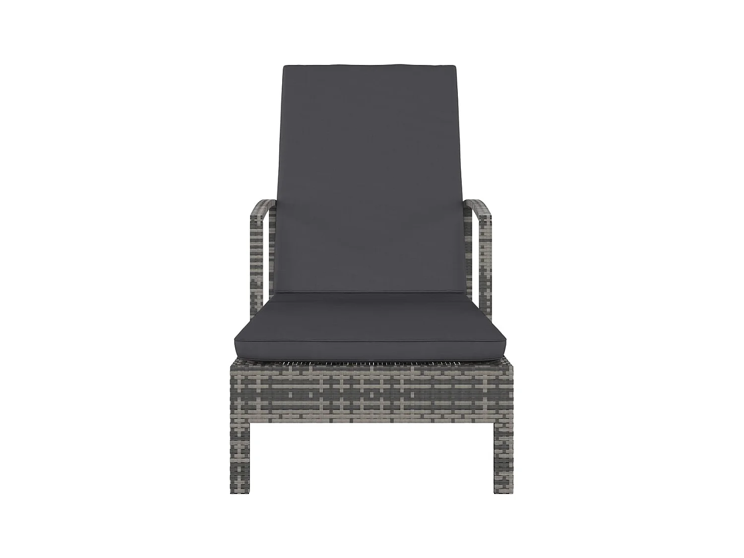 Sillón con reposabrazos, resina tejida gris