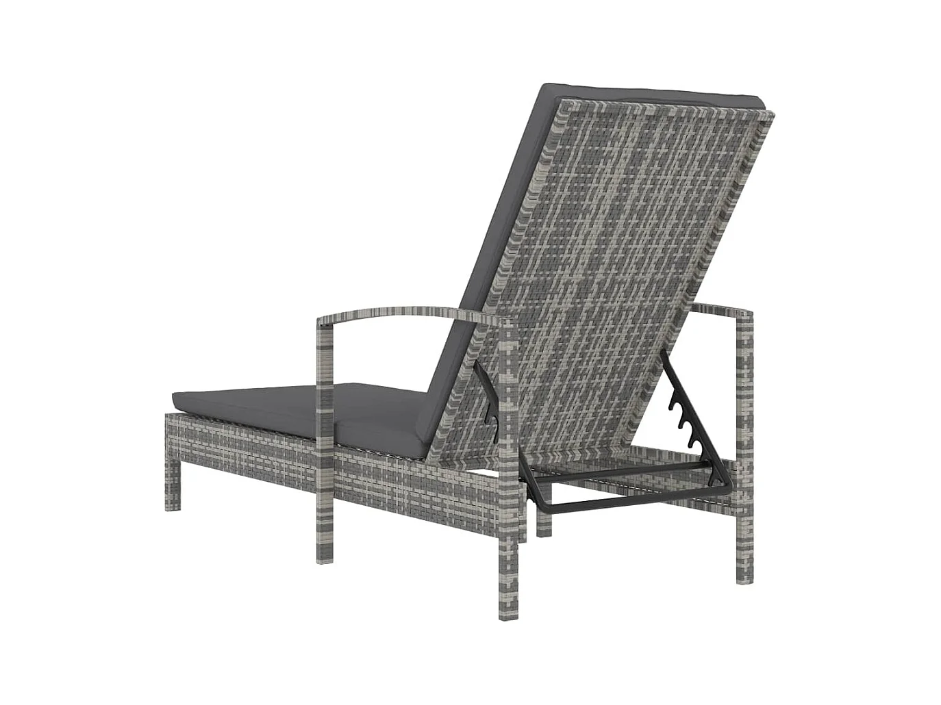 Sillón con reposabrazos, resina tejida gris