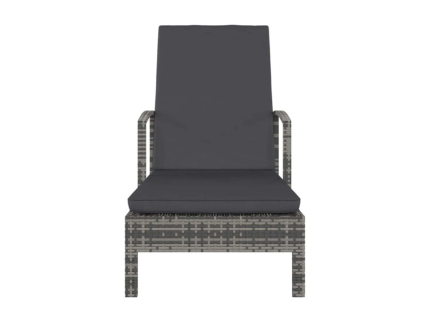 Sillón con reposabrazos, resina tejida gris