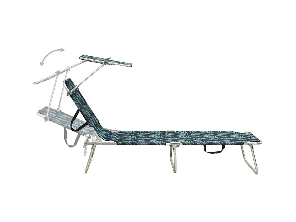 Opvouwbare loungestoel met aluminium bladpatroon