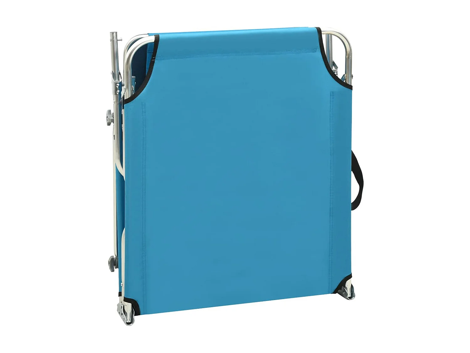 Chaise longue pliable avec auvent bleu aluminium