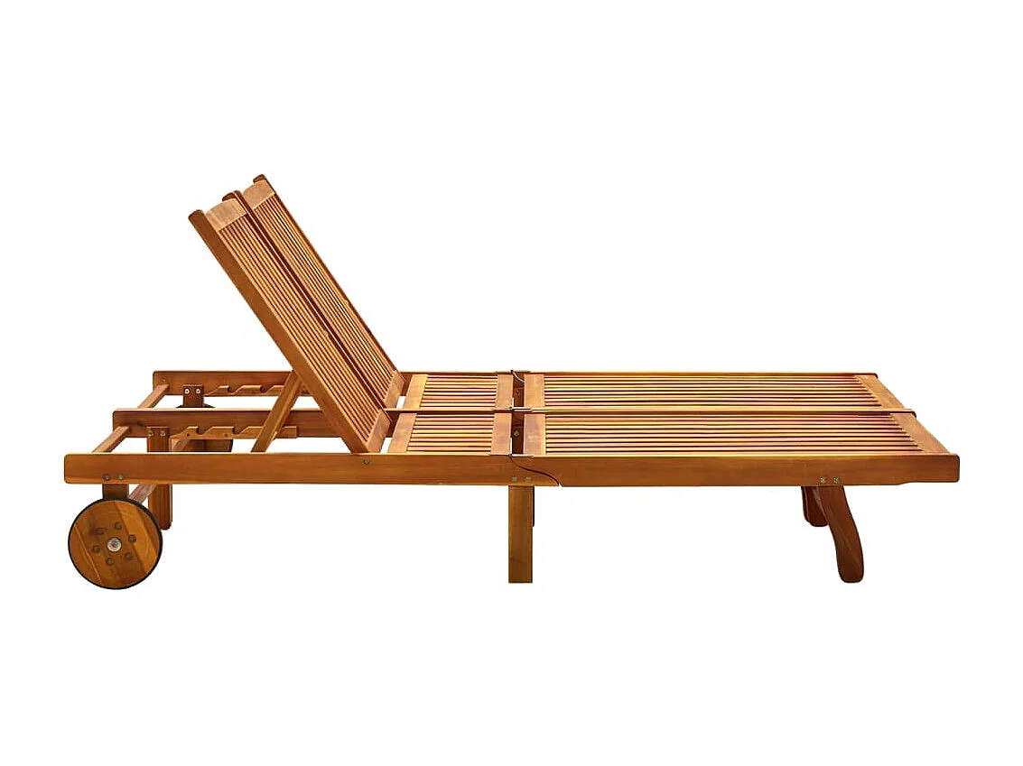 Chaise longue 2 places bois d'acacia massif