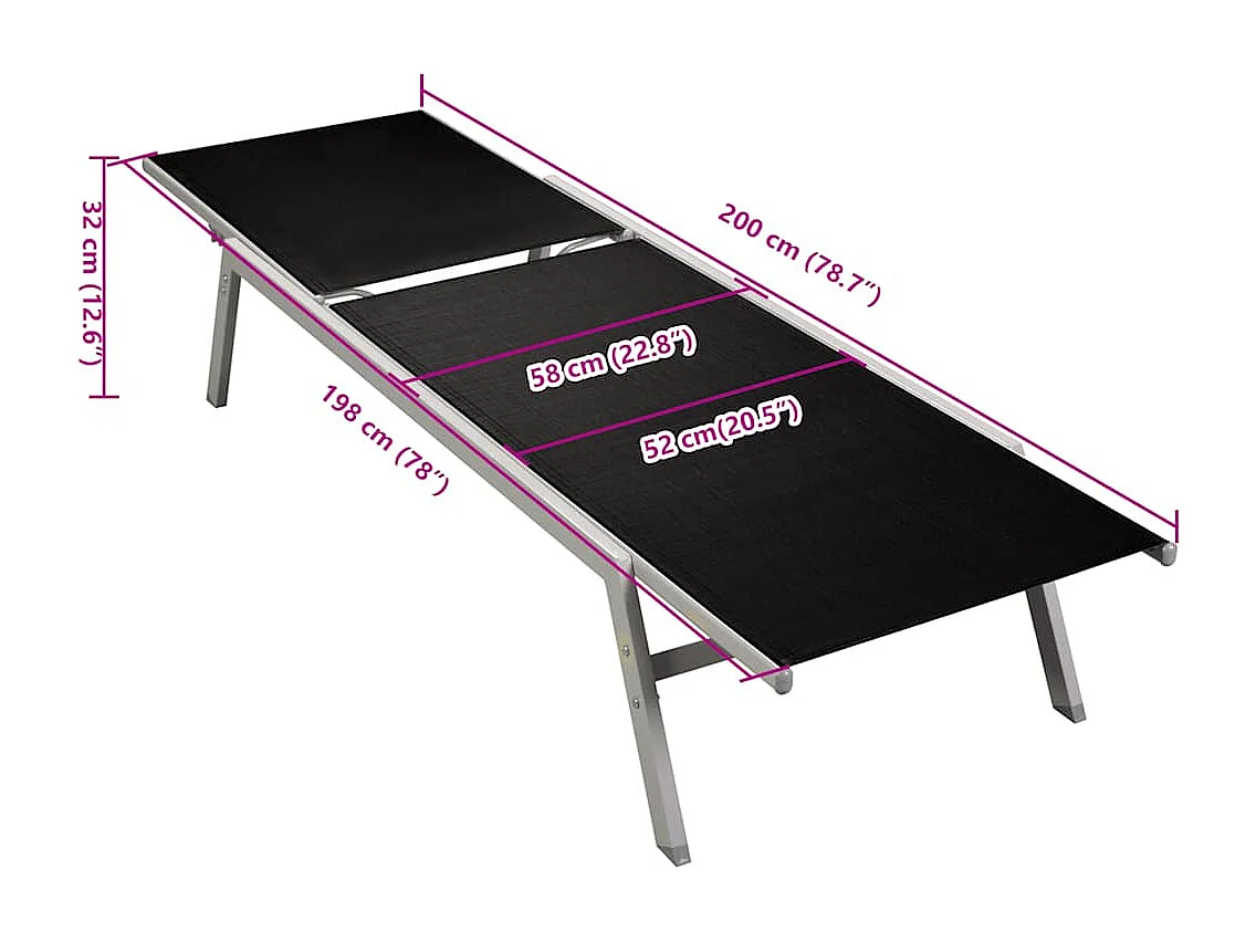 Poltrona in acciaio e textilene nero