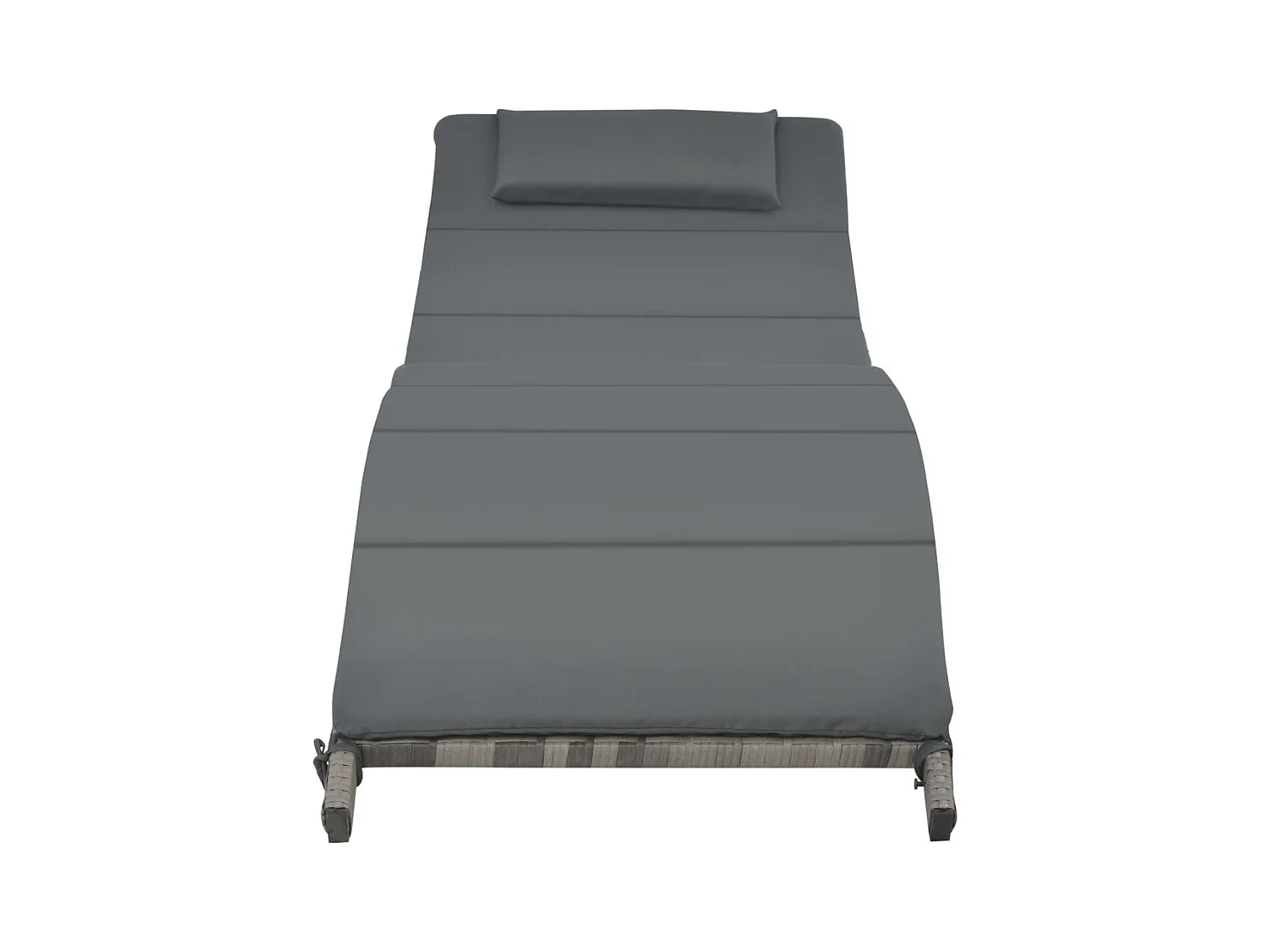 Set di mobili da giardino pieghevoli da 3 pezzi in resina intrecciata grigia