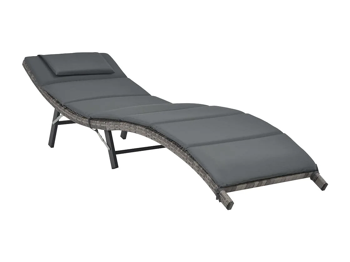 Conjunto de muebles de jardín plegables de 3 piezas en resina tejida gris