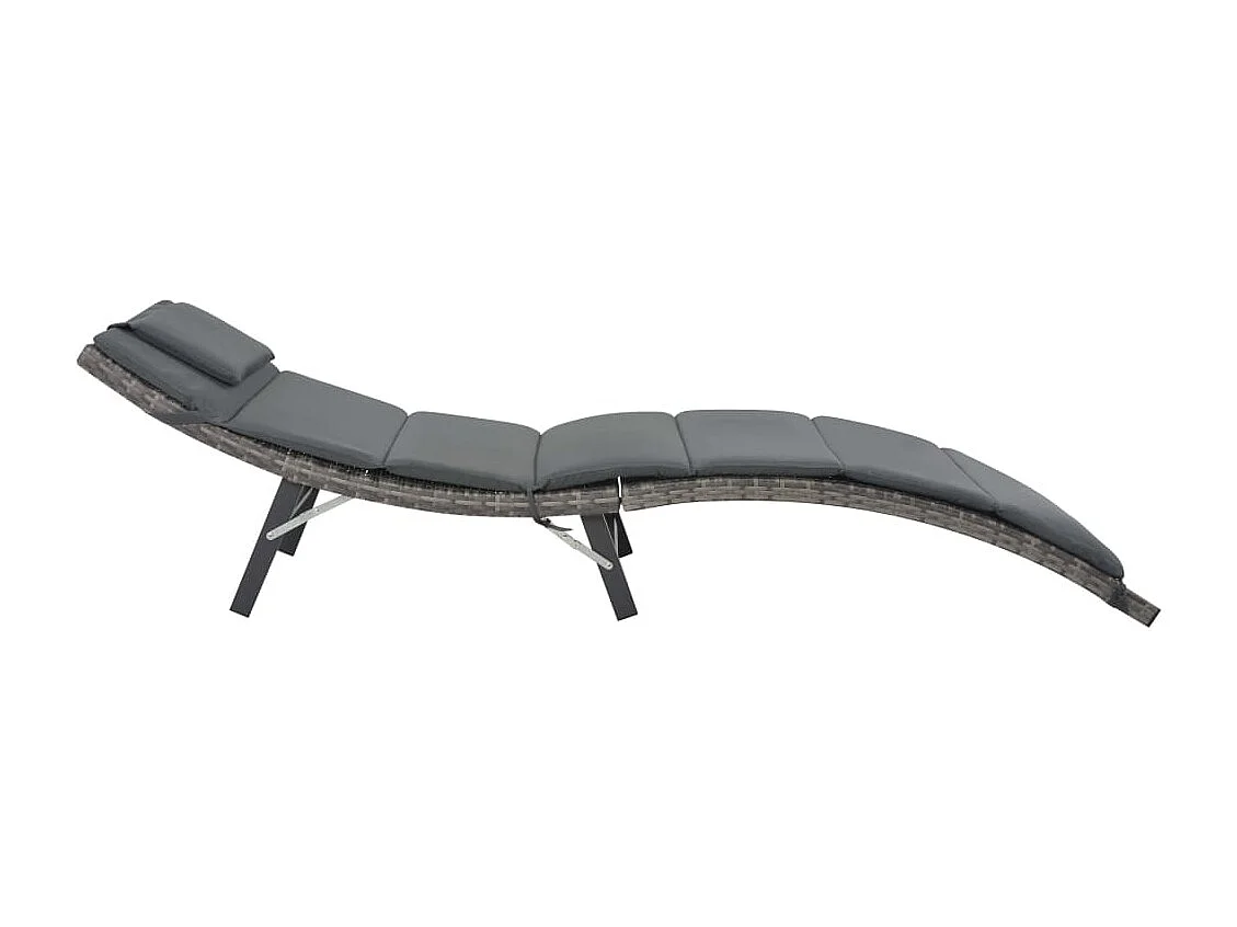 Conjunto de muebles de jardín plegables de 3 piezas en resina tejida gris