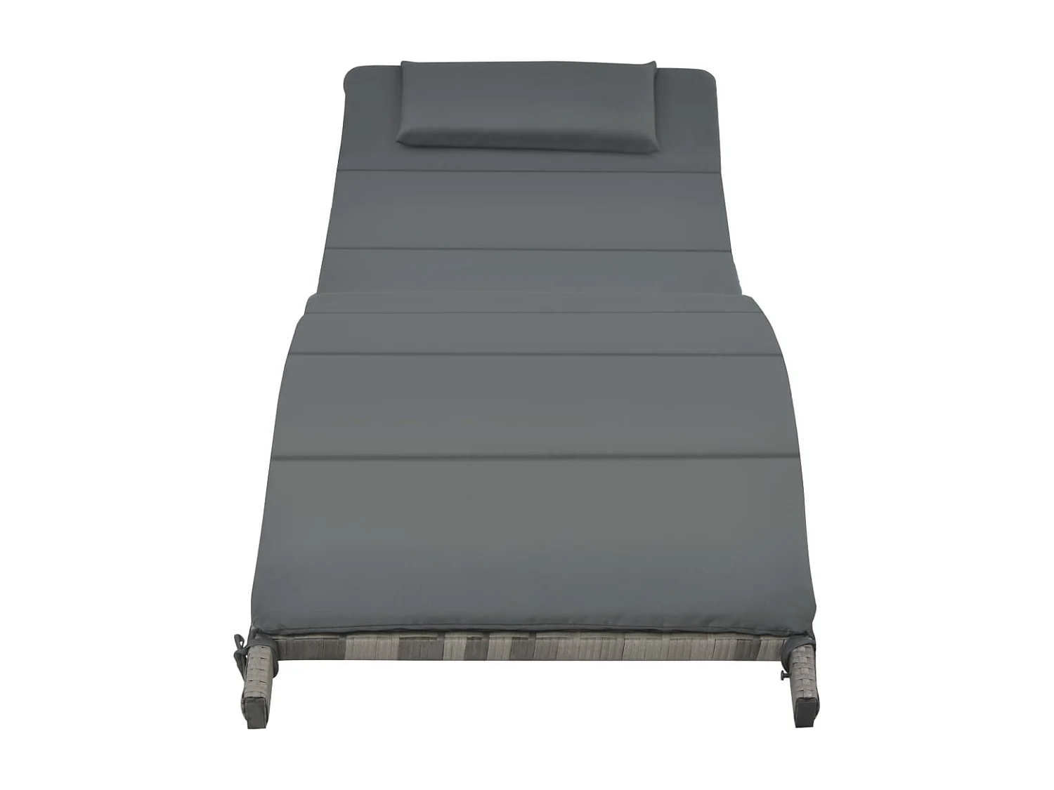 Conjunto de muebles de jardín plegables de 3 piezas en resina tejida gris