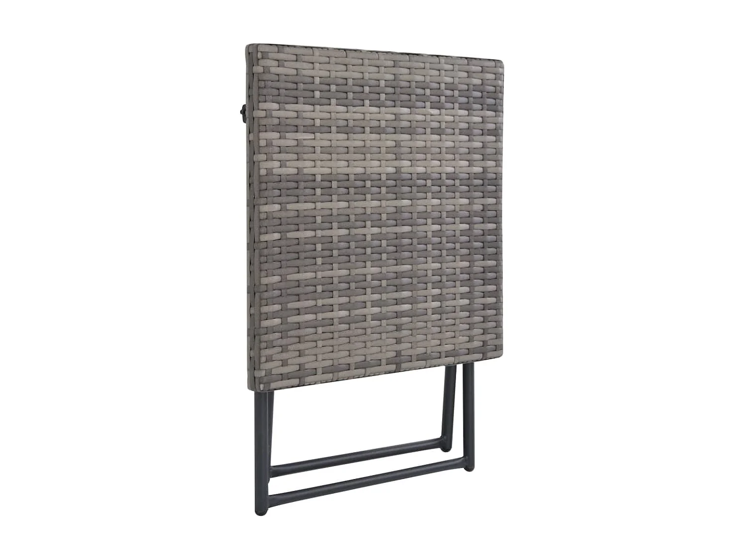 Conjunto de muebles de jardín plegables de 3 piezas en resina tejida gris