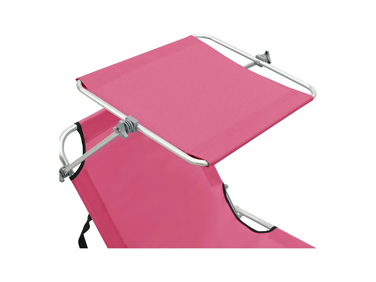 Opvouwbare loungestoel met roze aluminium kap