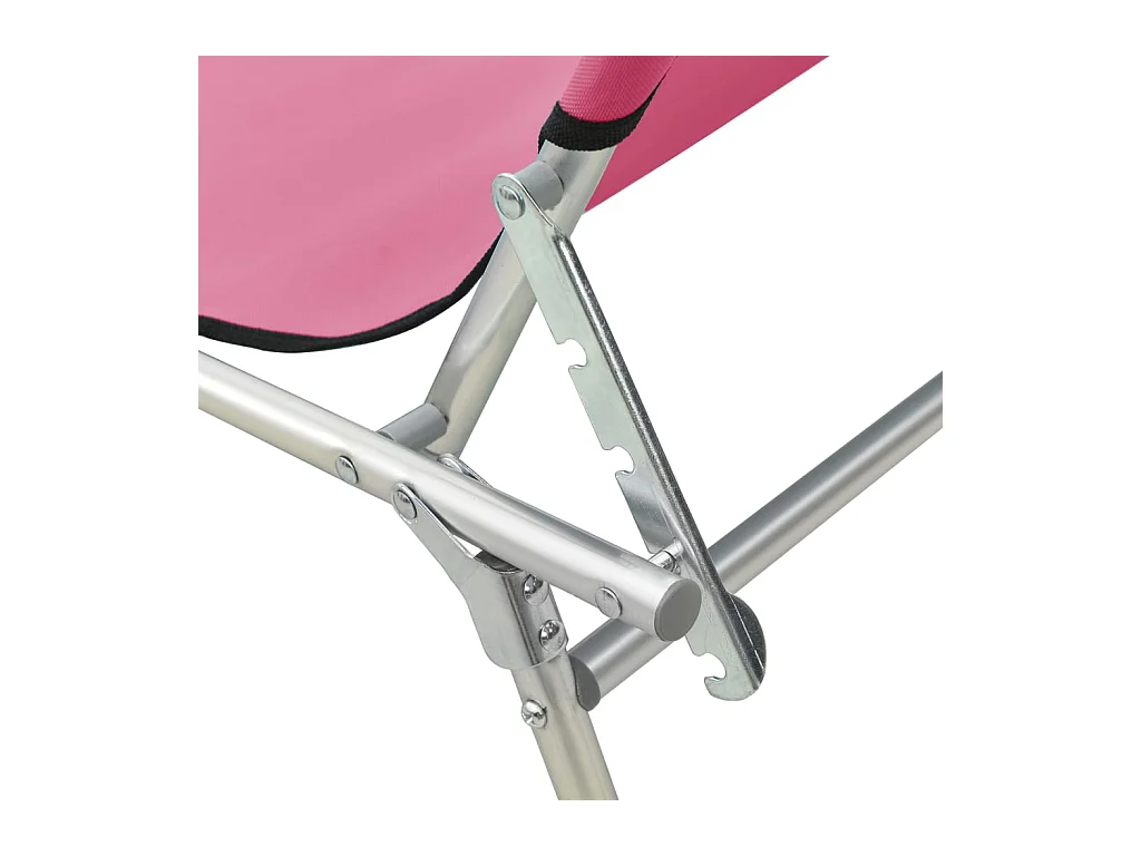 Opvouwbare loungestoel met roze aluminium kap