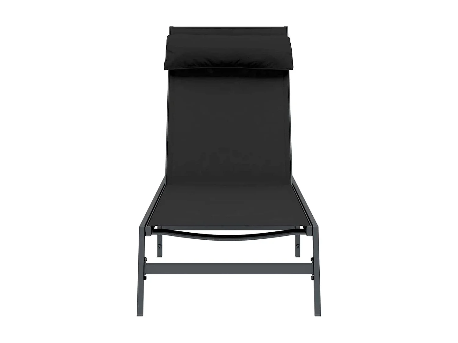 Chaise longue Noir 197 x 54 x 86 cm Acier et textilène