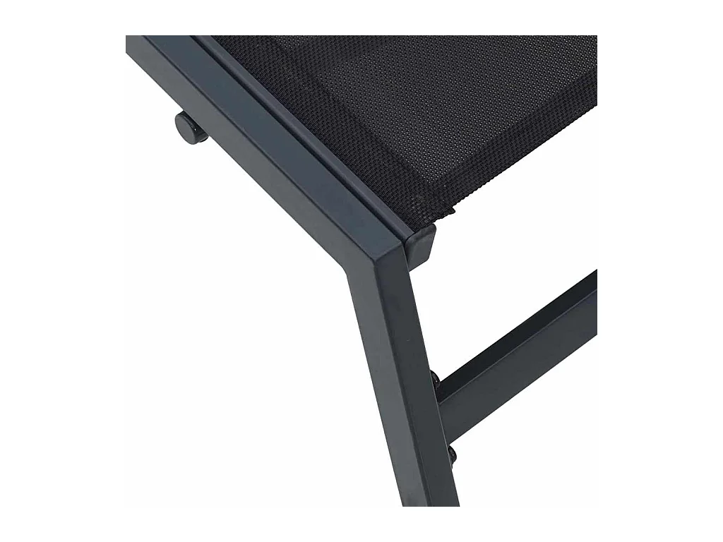 Chaise longue Noir 197 x 54 x 86 cm Acier et textilène