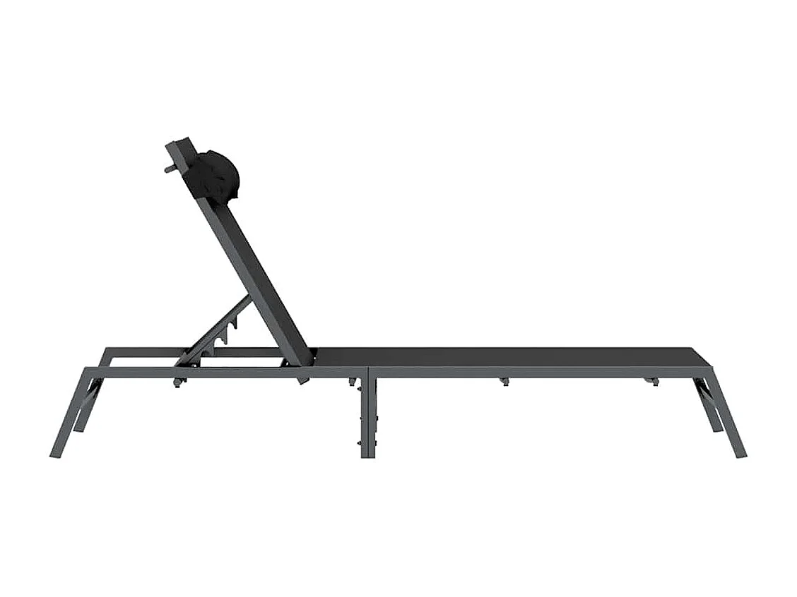 Chaise longue Noir 197 x 54 x 86 cm Acier et textilène