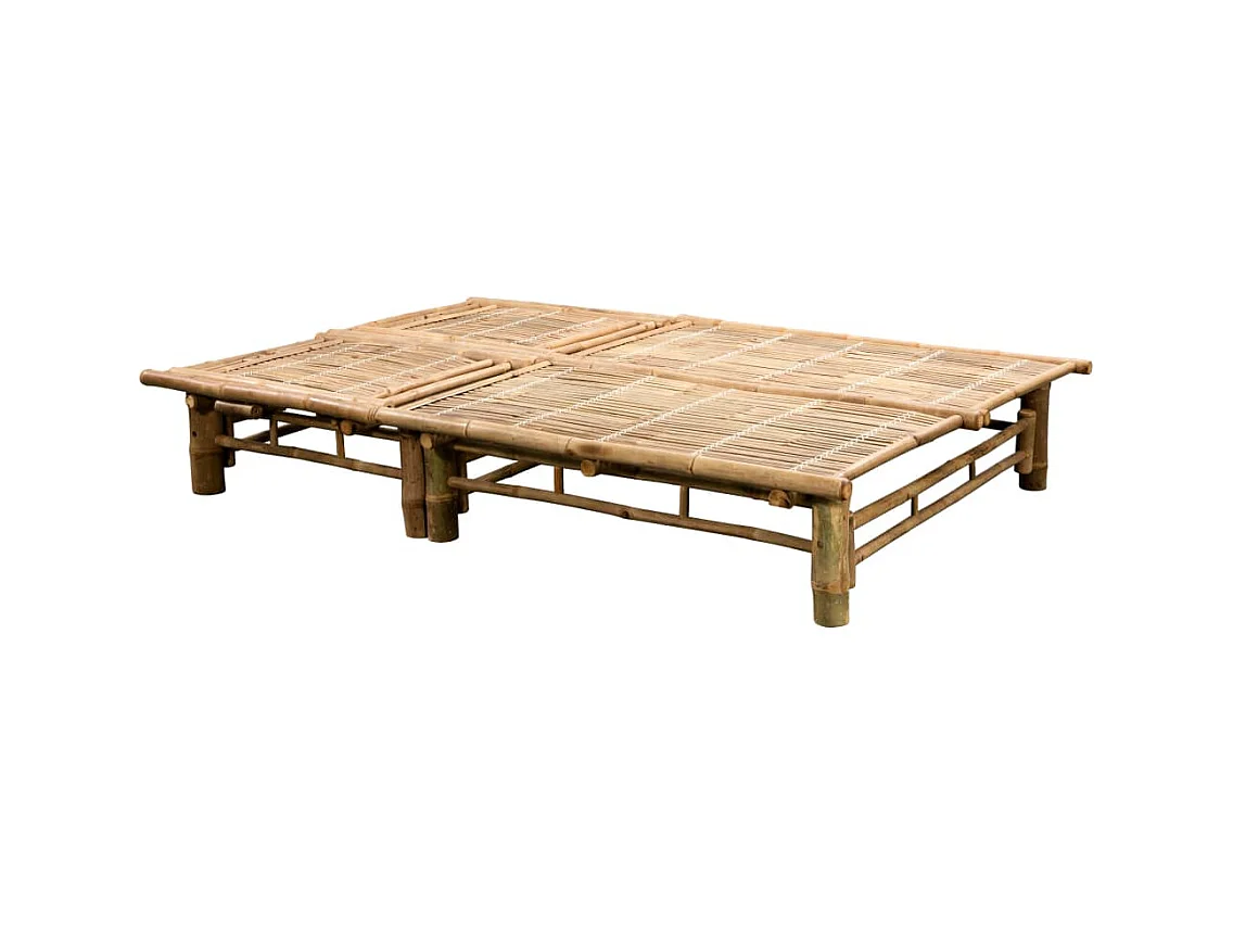 Chaise longue pour 2 personnes avec coussins Bambou