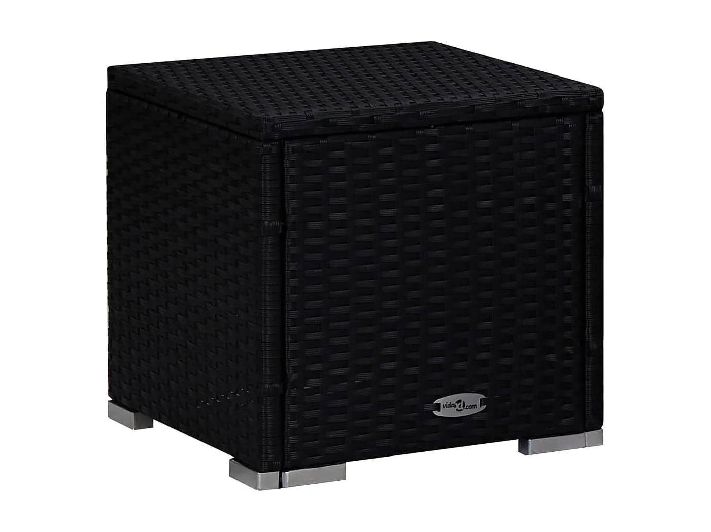 Tuinstoelen theetafel 3 stuks Poly wicker Zwart