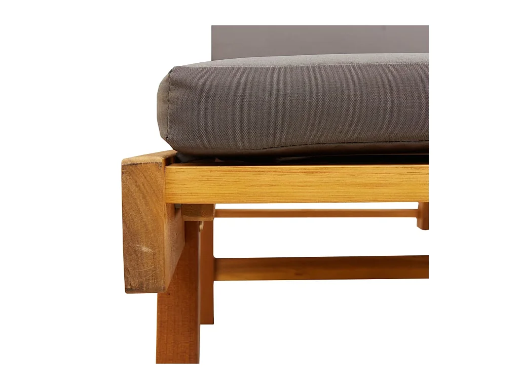 Conjunto de 2 tumbonas con cojines 200x68x83 cm madera de acacia
