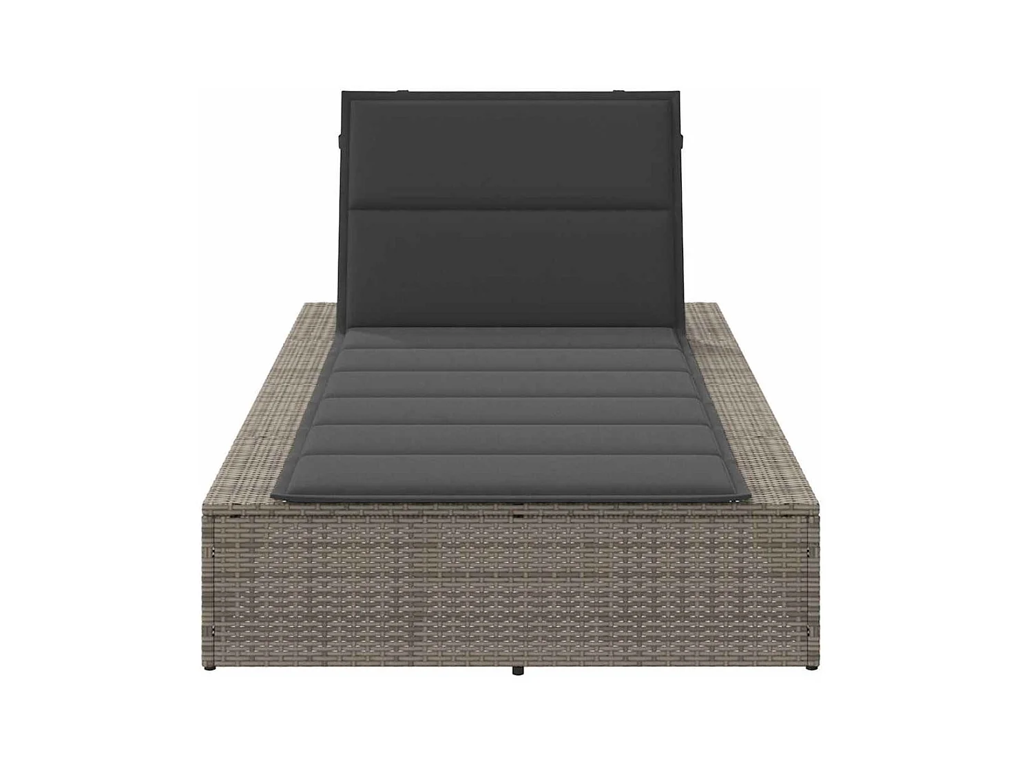 Transat avec coussin flottant gris résine tressée