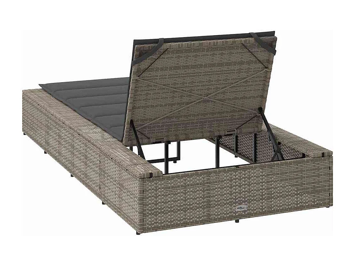 Transat avec coussin flottant gris résine tressée