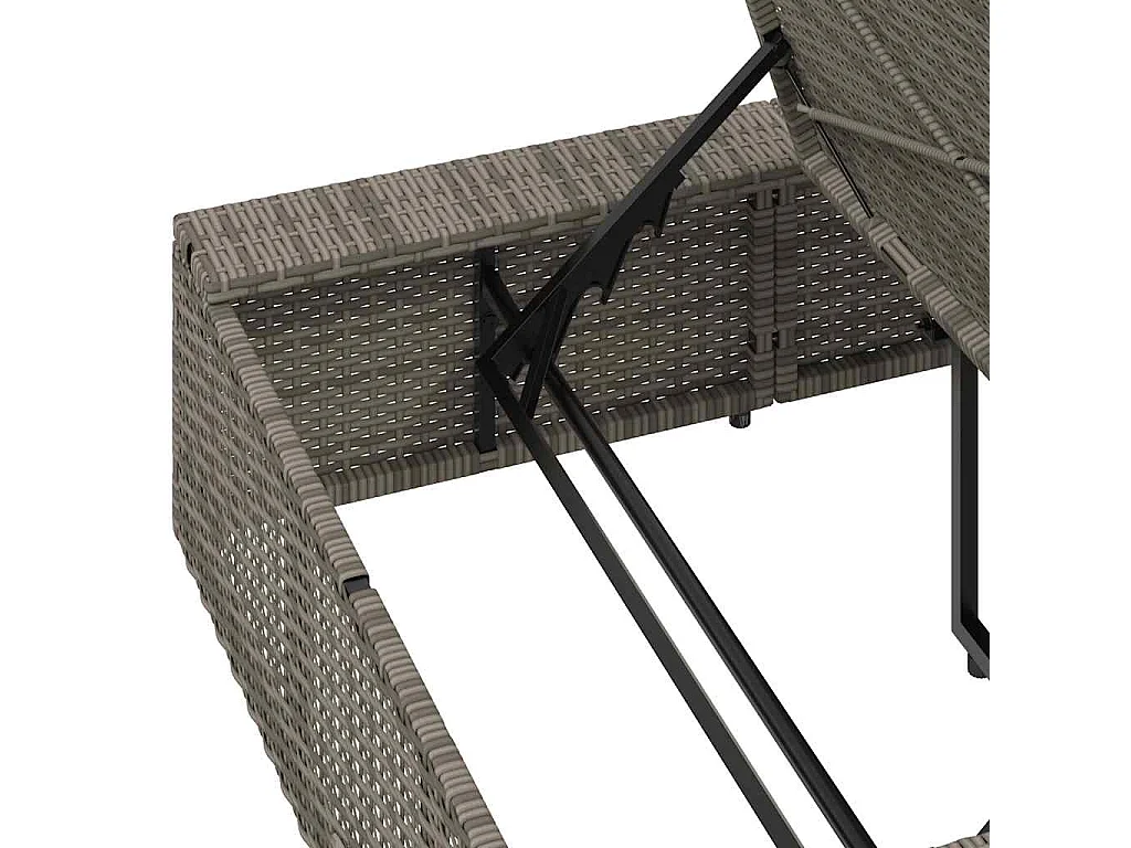 Transat avec coussin flottant gris résine tressée