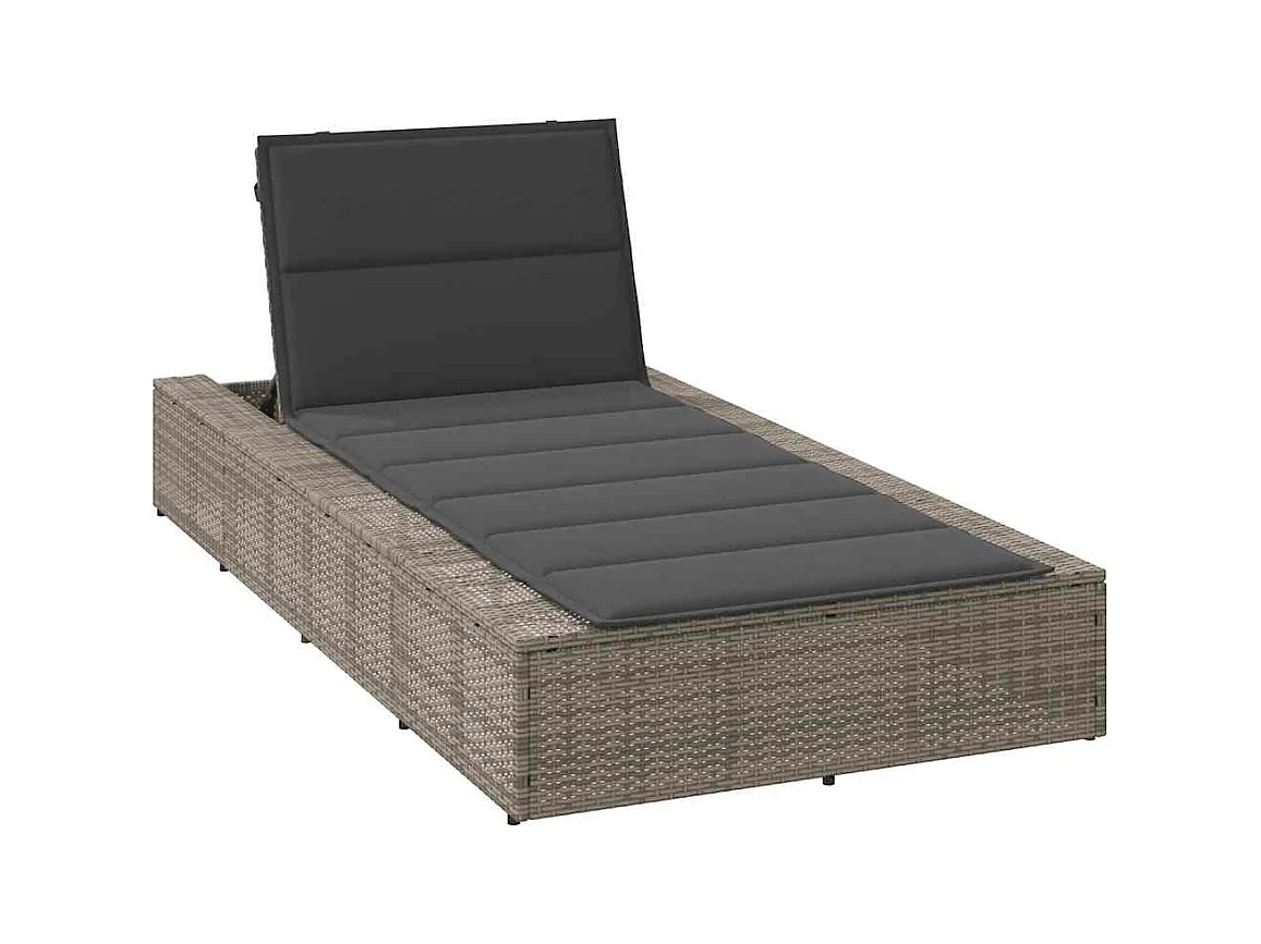 Transat avec coussin flottant gris résine tressée