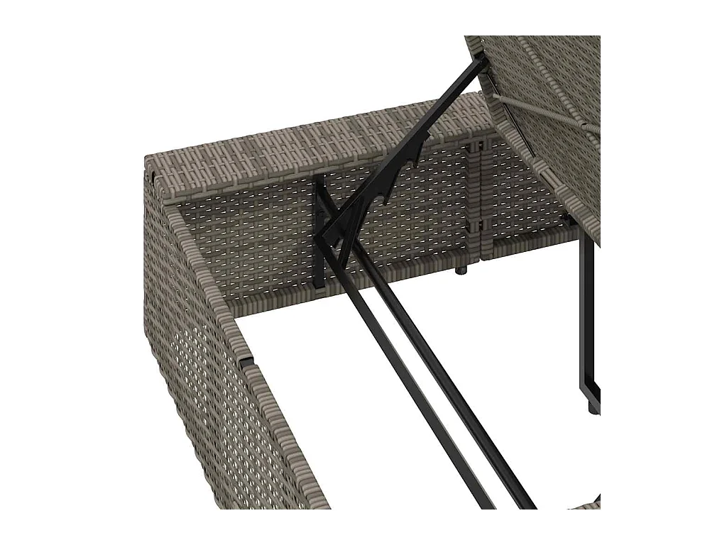 Transat avec coussin flottant gris résine tressée