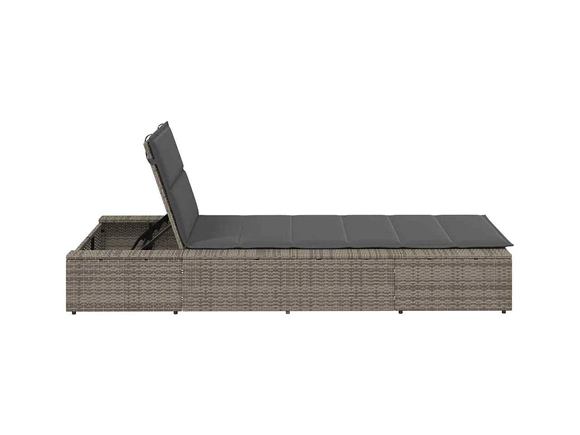 Transat avec coussin flottant gris résine tressée