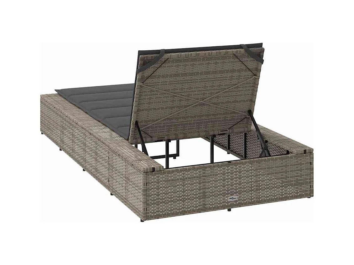 Transat avec coussin flottant gris résine tressée