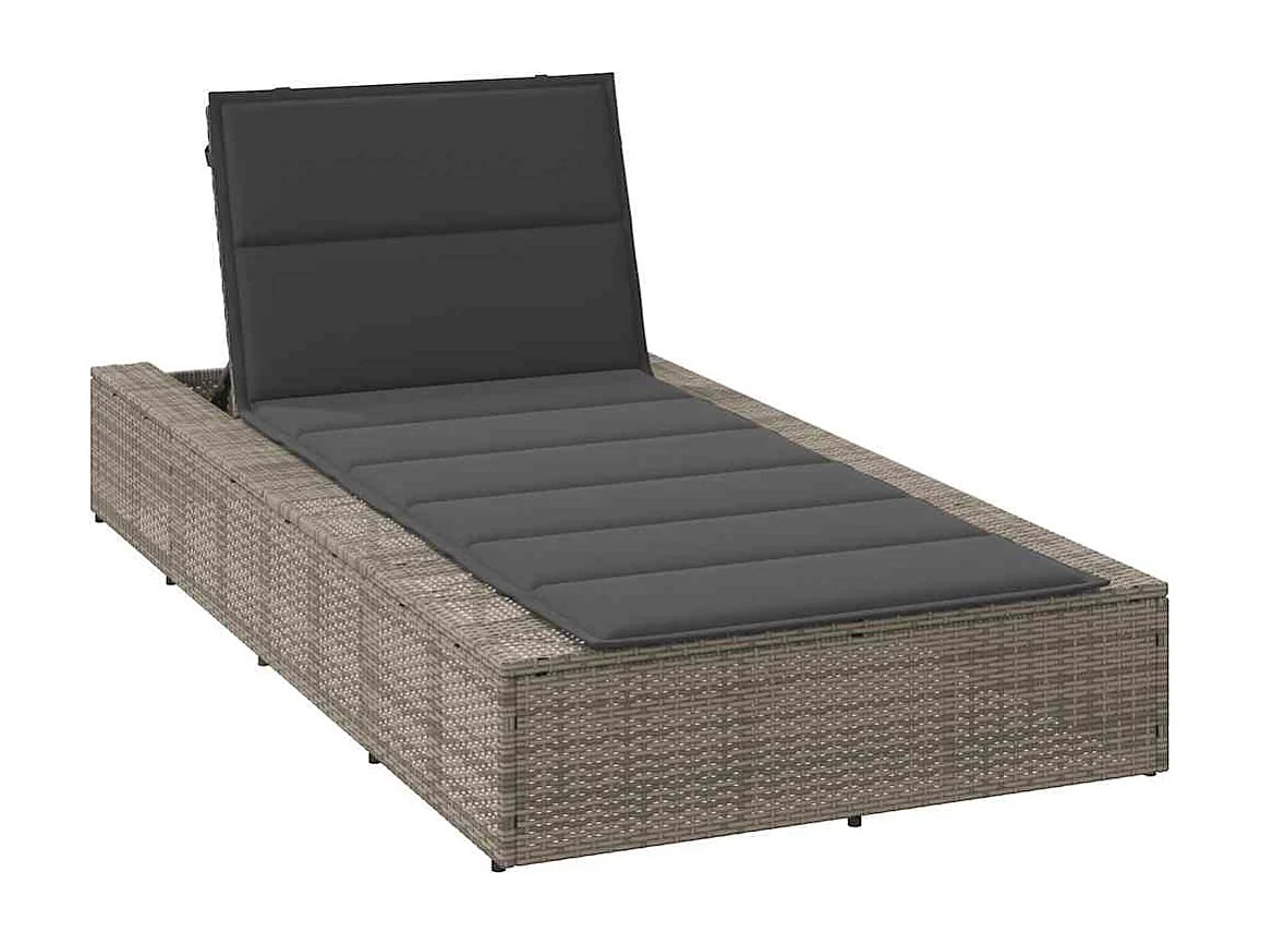 Transat avec coussin flottant gris résine tressée