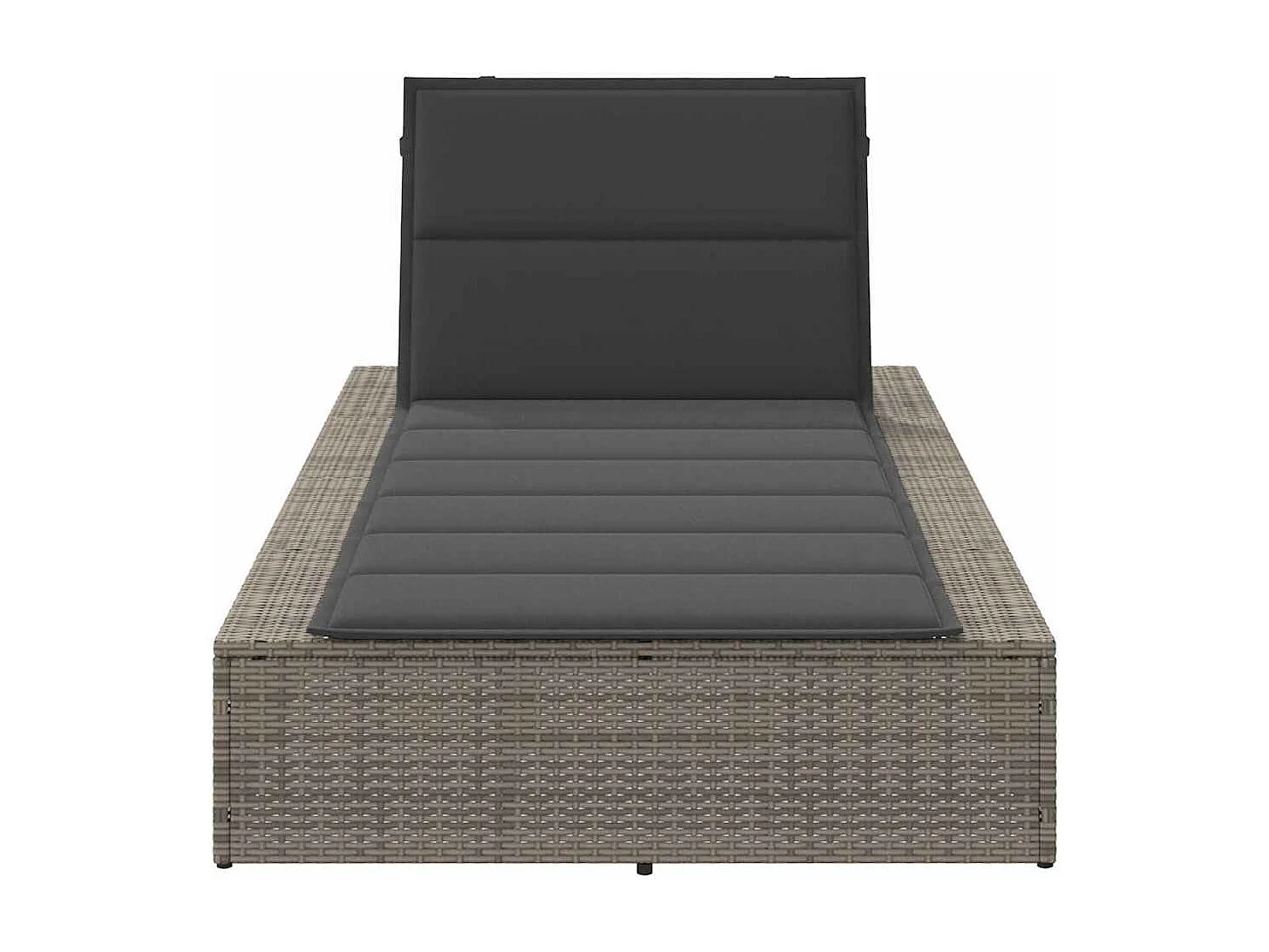 Transat avec coussin flottant gris résine tressée